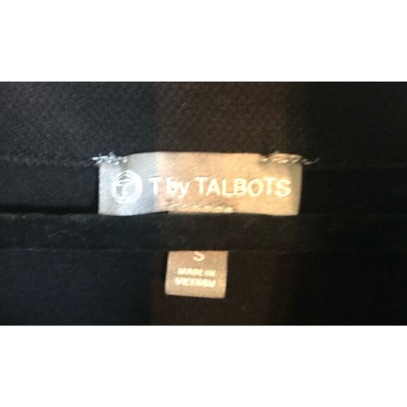 T by Talbots Women's Small Black Zip-Up Jacket White Details Lightweight Pockets - Picture 3 of 7